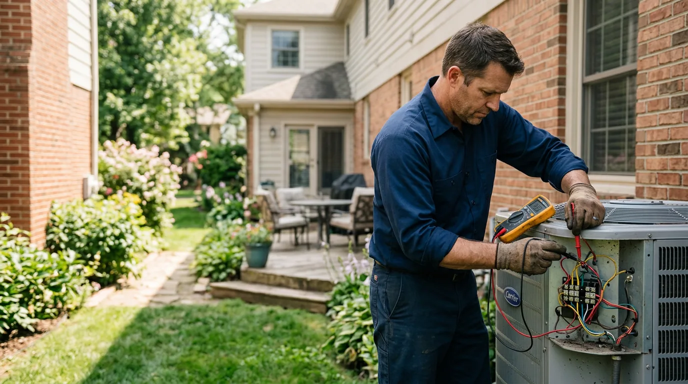 HVAC technician working near Drury, MA